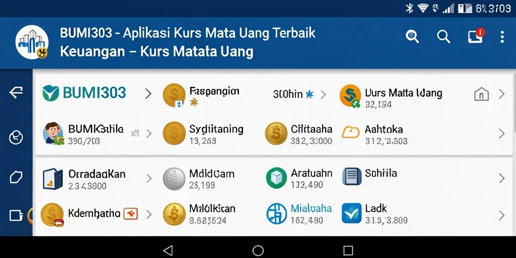 Antarmuka aplikasi BUMI303 yang intuitif dan informatif.