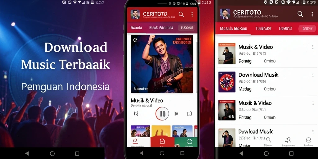 Antarmuka pengguna CERITOTO yang menarik dan fungsional untuk Download Musik.