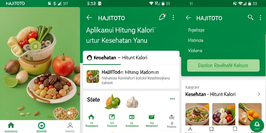 Antarmuka aplikasi HAJITOTO yang sederhana dan mudah digunakan untuk menghitung kalori.