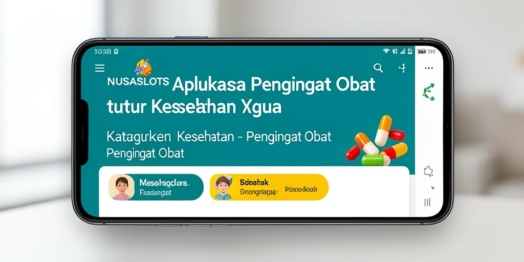 Tampilan antarmuka pengguna NUSASLOTS sebagai aplikasi Pengingat Obat.
