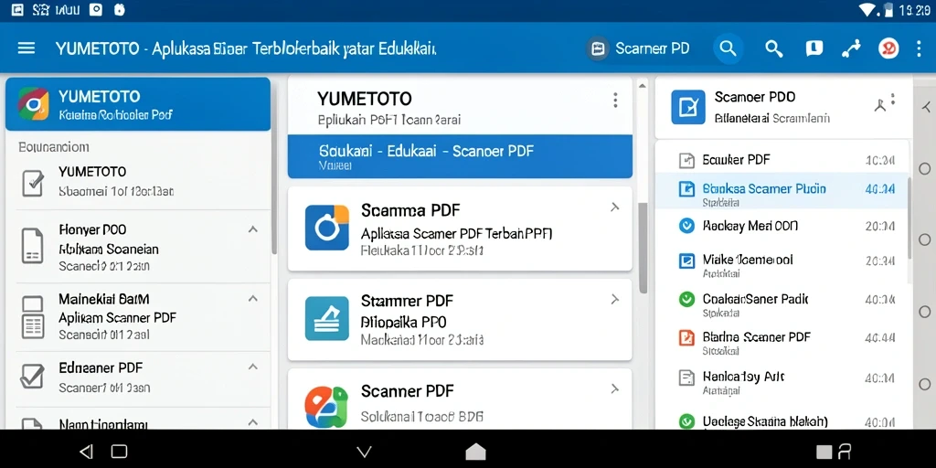 Screenshot antarmuka YUMETOTO menampilkan fitur scanner PDF yang mudah digunakan.