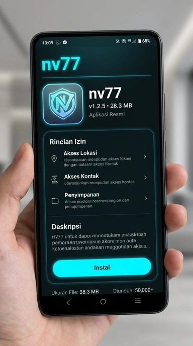 Tampilan halaman APK nv77